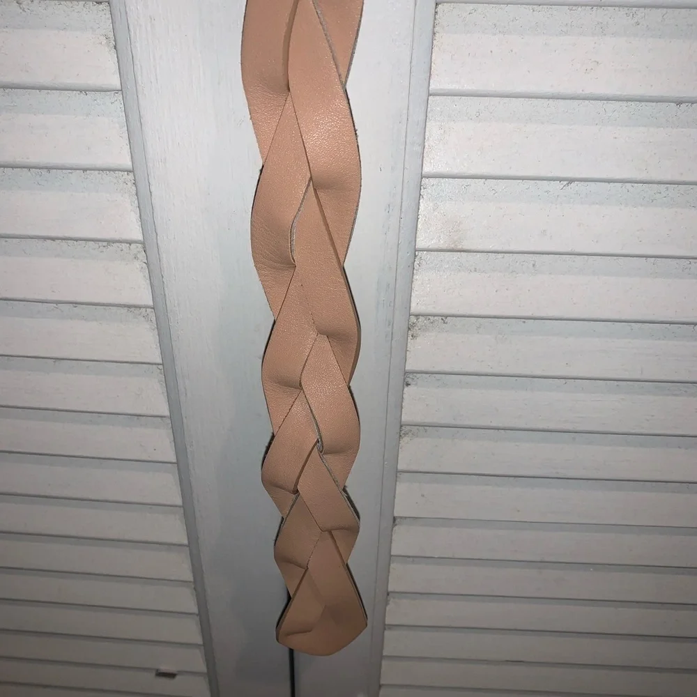 Braided beige belt and Boho tan and turquoise beaded belt Women’s